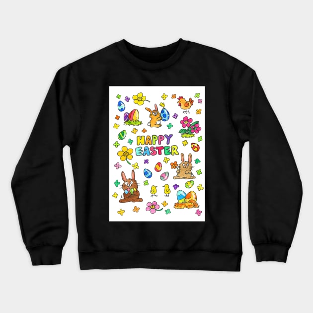 Cute Happy Easter card Crewneck Sweatshirt by nicolejanes